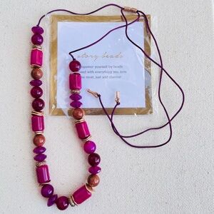 *Cranberry Story Beads* Necklace  KEEP COLLECTIVE Retired Adjustable